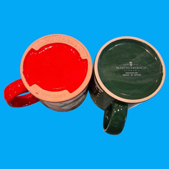 Rare Ornamental Tree Gold Star Waechtersbach Spain GRN Mug & Holiday Red Snowman - Picture 10 of 10